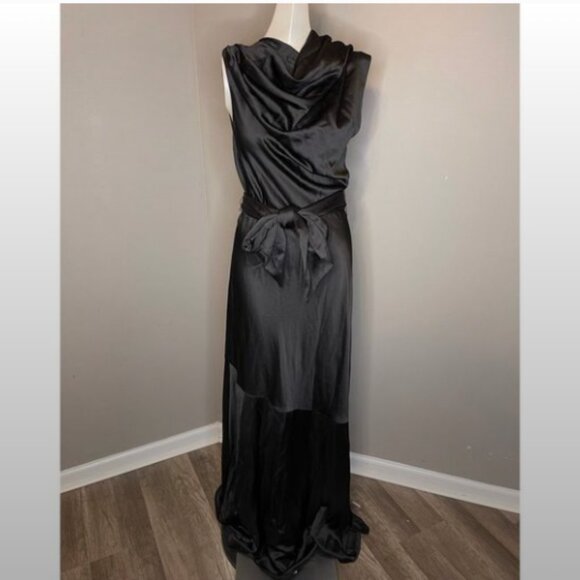 Significant Other Olinda Satin Column Gown - Black - Picture 7 of 10